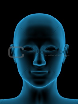 Transparent 3d head of the person - x-ray