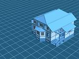 3d model the house, worth on a digital surface