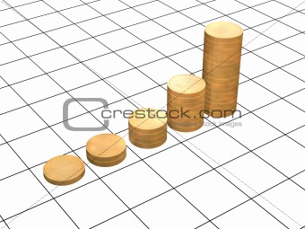 Diagram - the gold coins, combined in columns