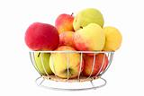 basket full of apples - pure white background