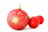 red christmas balls - isolated