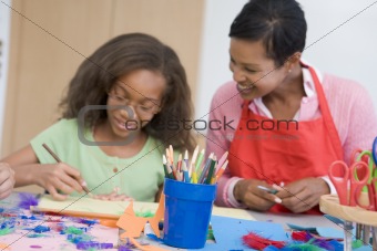 Elementary school art class