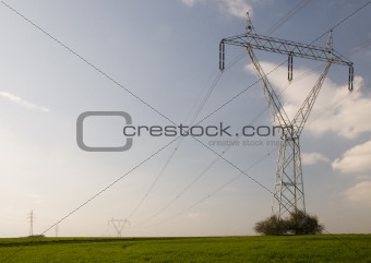 Electricity pylon with cables