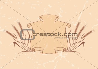 Banner with wheat beige