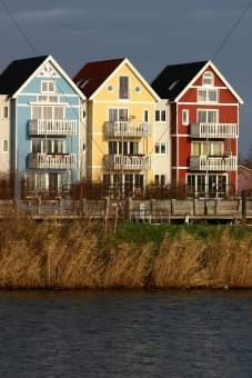 Colorful houses beside a river 5 (swedish style)