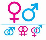 Male and  female symbols.
