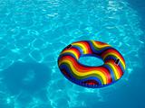 Swimming pool with rubber ring