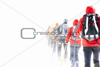 Group touring skiers
