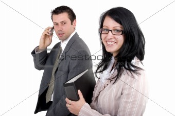 Business woman and man
