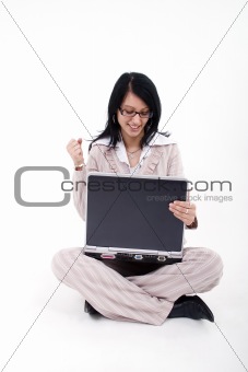 Girl with laptop