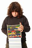 boy with abacus calculator