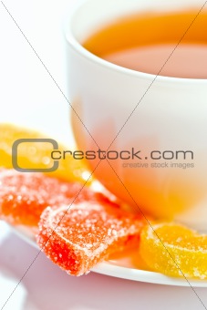 fruit jelly and tea