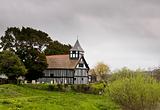 Melverley Church on stormy day
