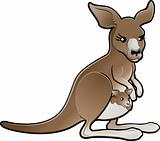 Cute Vector Kangaroo Illustration