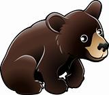 American Black Bear Cute Vector Illustration
