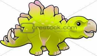 Cute friendly stegosaurus vector illustration