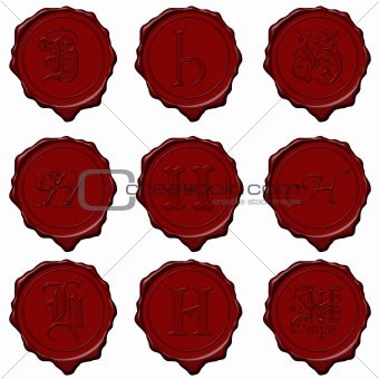 Wax seal alphabet letters - H