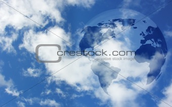 Globe in sky