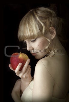 girl & apple