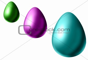 Colorized Easter eggs, different sizes