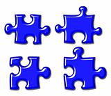 Blue Shiny Puzzle Pieces