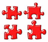 Red Shiny Puzzle Pieces