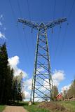 Pylon and red house