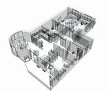 3d sketch of a four-room apartment