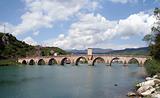 old ottoman stone bridge over river Drina