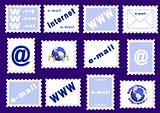 Set of stamps about the Internet symbols