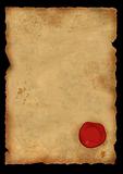Sheet of parchment with a sealing wax seal
