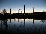 Industrial landscape in the evening.