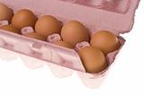 Pink carton of eggs