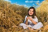 little girl in a wheat field