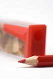 red pencil and sharpener