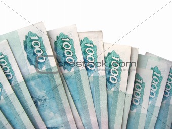 The background  - is a lot of banknotes of Russia