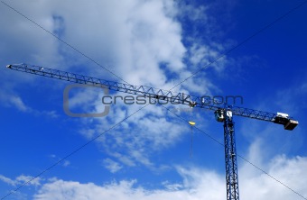 Blue metall tower crane