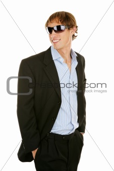 Casual Young Businessman in Sunglasses