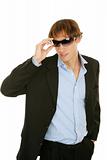 Young Businessman Removes Sunglasses