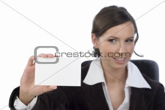 Businesswomwn with businesscard