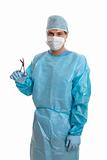 Surgeon with surgical instrument