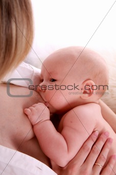 mother breast-feed her baby