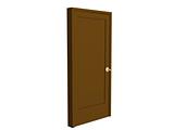 3D open brown doors with gold  handle