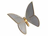 The gold 3d butterfly from chromeplated metal