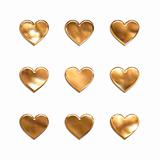 Nine shiny hearts