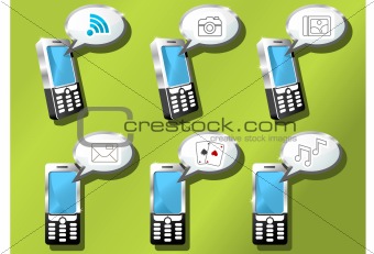 Mobile phones icon set