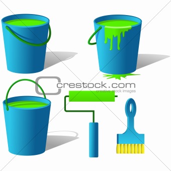 Bucket with paint