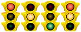 Yellow traffic light.