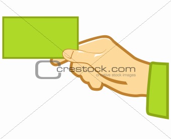 Holding blank business card