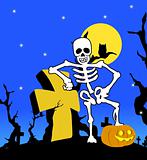 Halloween skeleton with cross